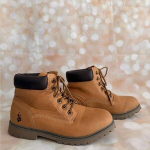 U.S. Polo Assn. Tan Kids Lace-Up Boots
